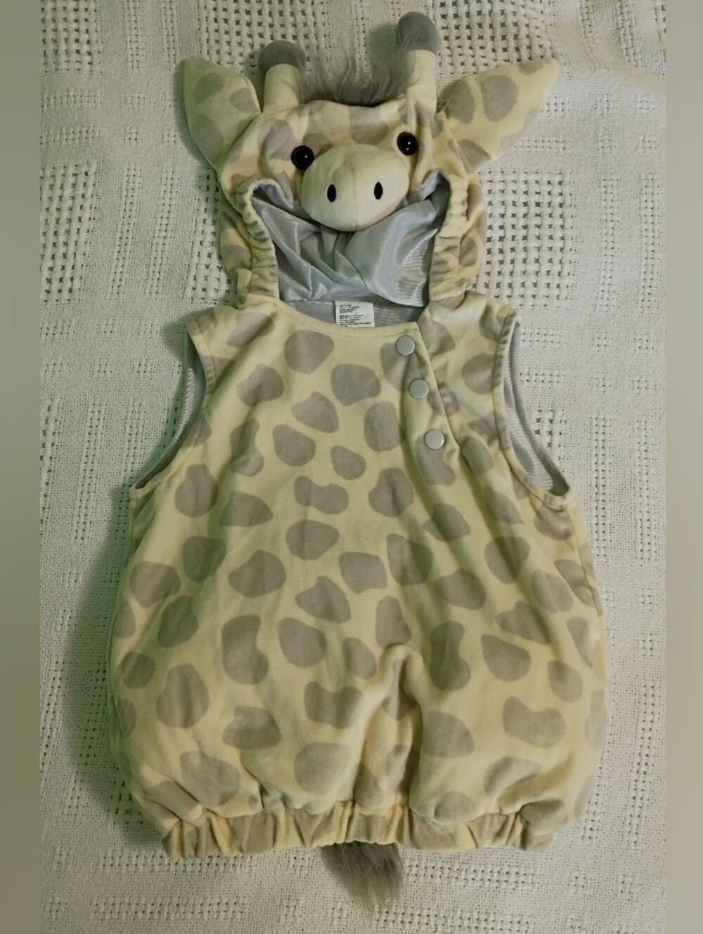 Plush Giraffe Hooded Baby Infant Halloween Costume Cream Gray 12-18 Months EUC